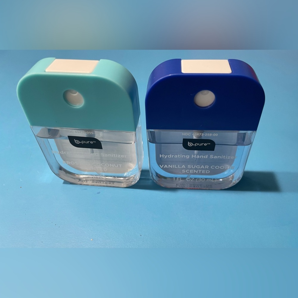 B Pure Misting Hand Sanitizer 2 Winter Flavors Frosted Coconut & Vanilla Sugar
